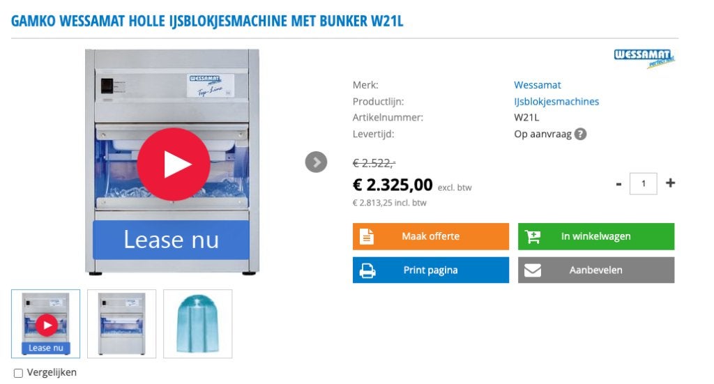 Wassamat 21L ijsblokjesmachine, Ophalen, Gebruikt