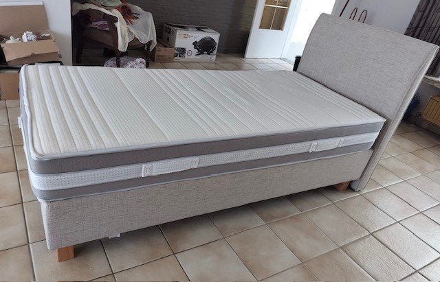 Boxspring, 90 cm, Beige, Enlèvement, 200 cm
