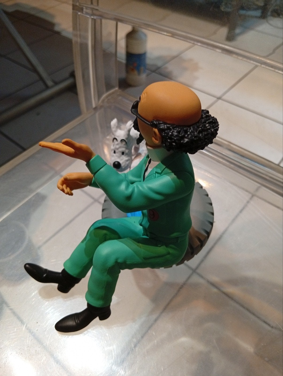 figurines de la jeep bleu 1/8... objectif lune..parfat, Collections, Enlèvement ou Envoi, Tintin, Comme neuf, Statue ou Figurine