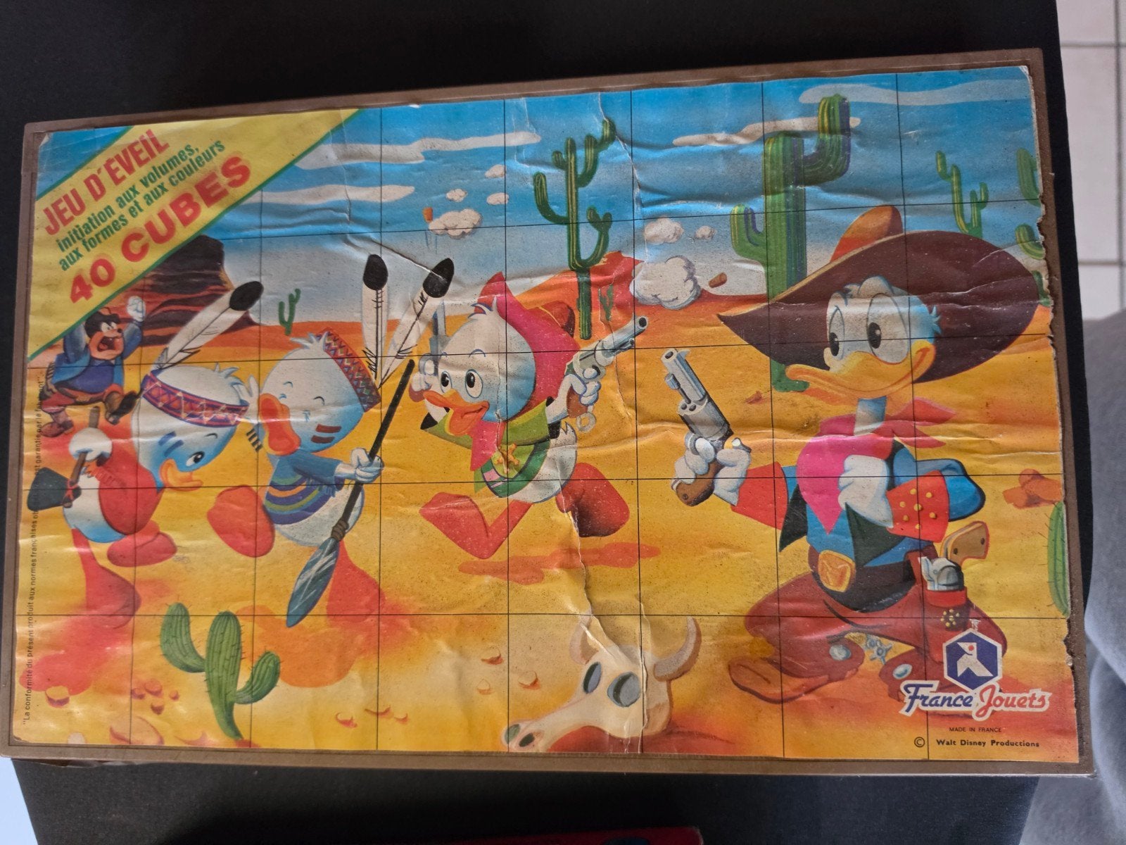 oude houten blokken puzzel disney, Ophalen of Verzenden
