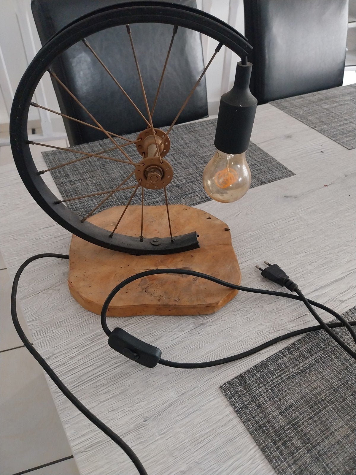 lampe vintage, Enlèvement, Bois, Avec interrupteur, Vintage