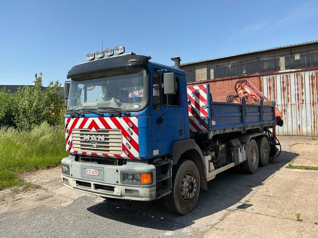 1998 MAN T33DF Vrachtwagen + Atlas laadkraan 16M + container, Auto's, Vrachtwagens, Euro 2, Bedrijf, Te koop, MAN