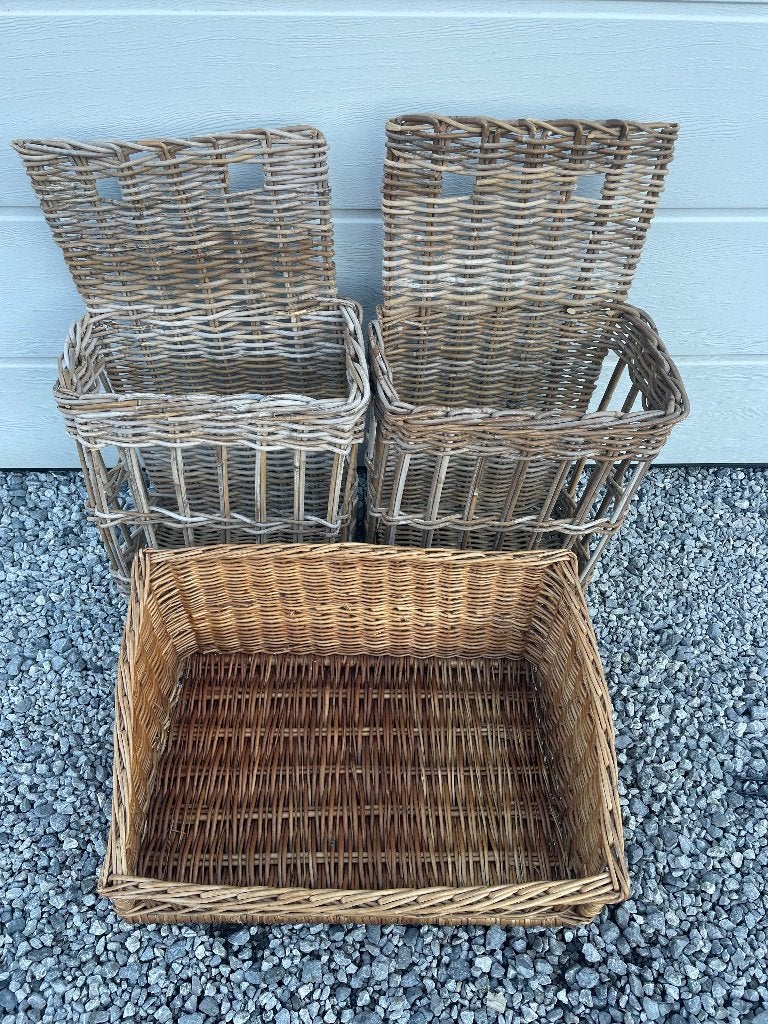 Superbe ensemble de 3 paniers en rotin/osier, Enlèvement, Utilisé, Osier, Panier