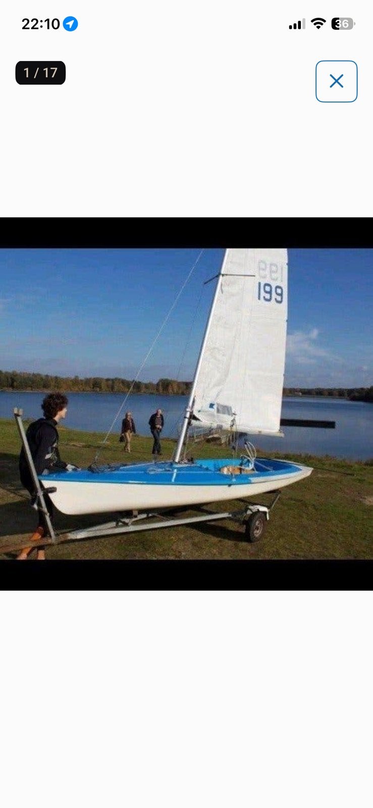 Contender holthausen zeilboot incl. trailer en toebehoren, Watersport en Boten, Ophalen, Gebruikt, Polyester, Inclusief trailer