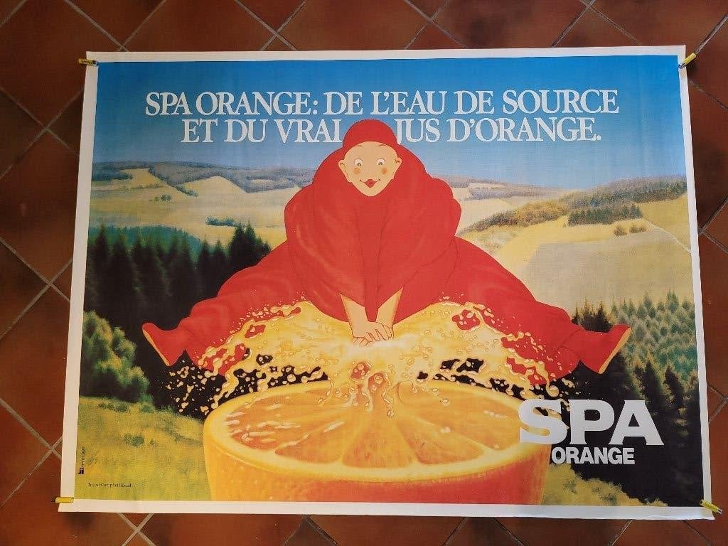 Affiche Spa Orange originale, Publicité, Rectangulaire horizontal, Comme neuf, Enlèvement