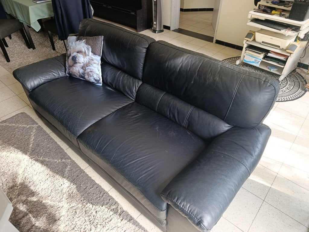 Salon te koop, Ophalen, Zo goed als nieuw, Leer, Modern