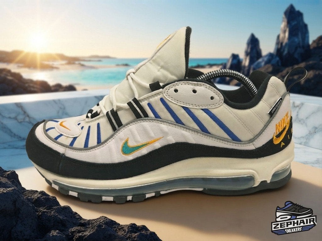 Nike Air Max 98 'Teal Nebula' EU44.5 2019, Enlèvement ou Envoi, Nike, Porté, Blanc
