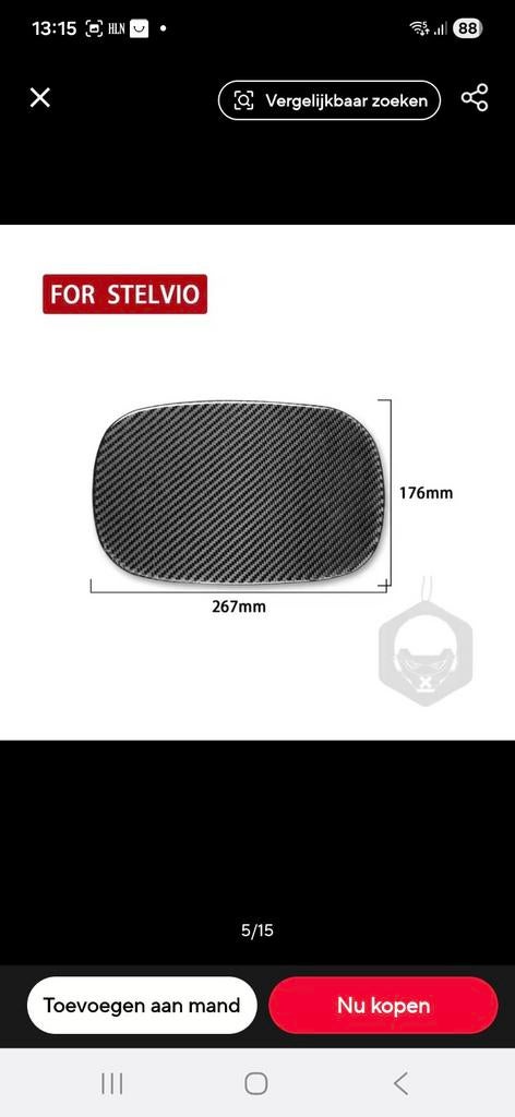 Tankklep cover alfa romeo stelvio carbon., Auto diversen, Tuning en Styling, Ophalen
