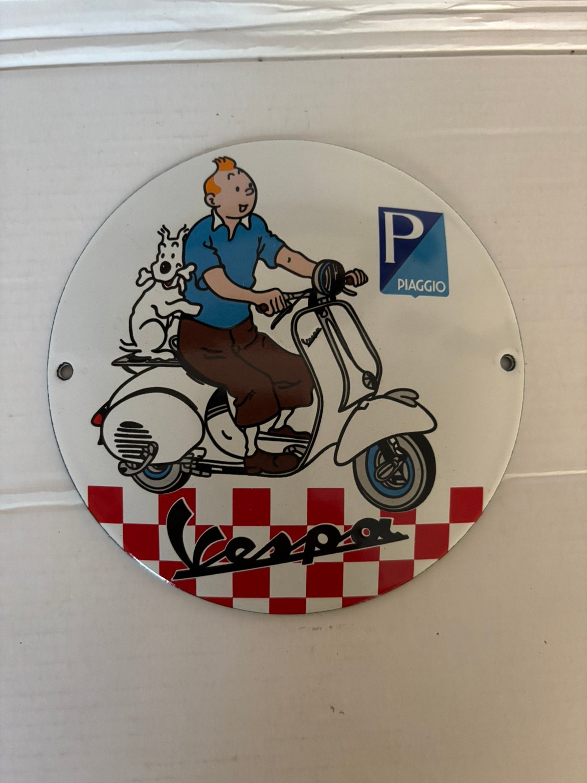Plaque émaillée tintin, Antiquités & Art, Enlèvement ou Envoi