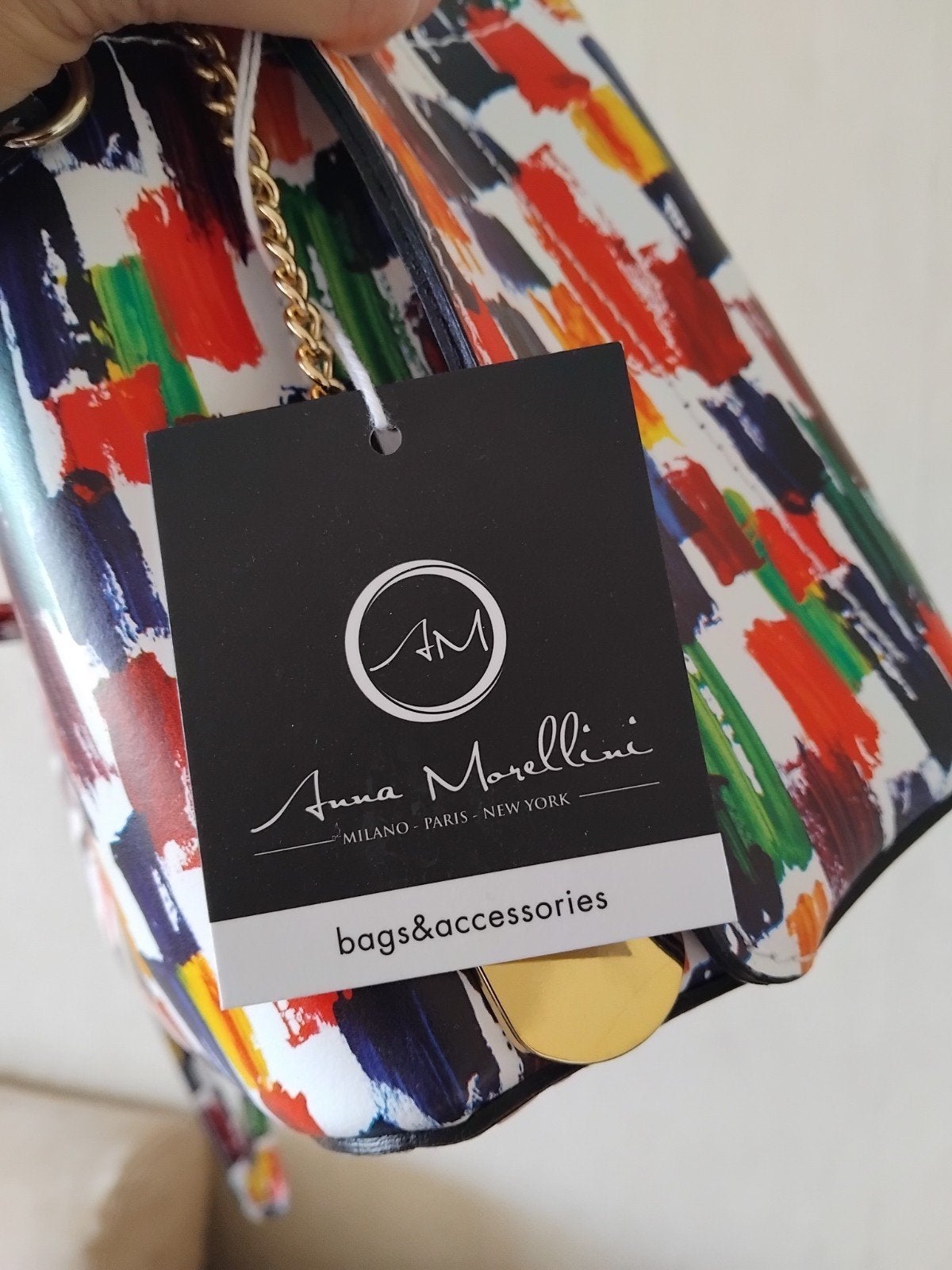 handtas Anna Morellini multibright white, Handtassen en Accessoires, Tassen | Damestassen, Ophalen, Nieuw, Handtas