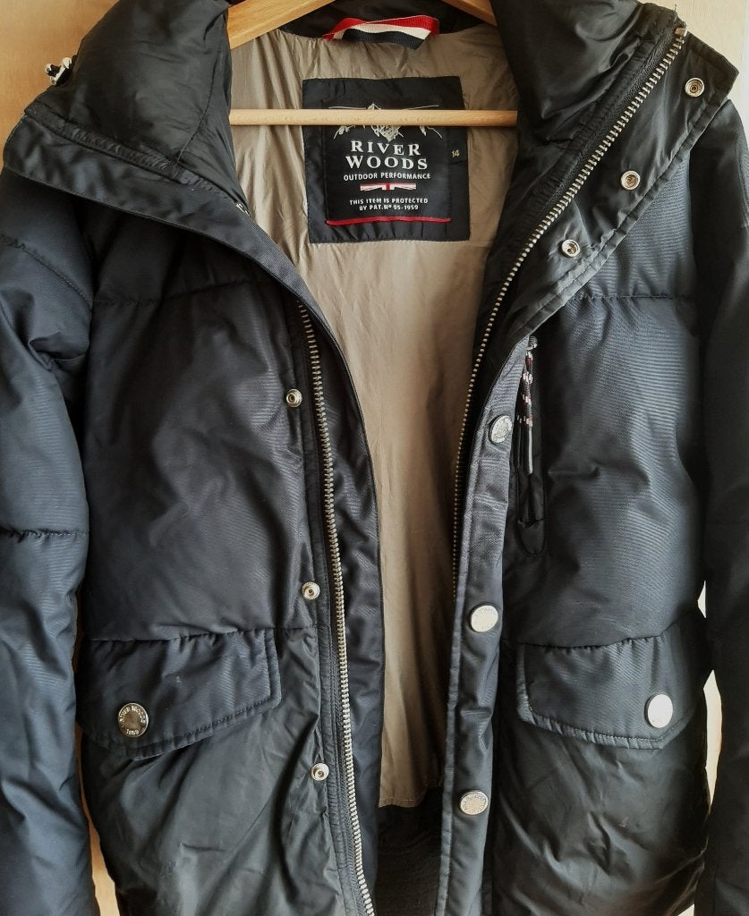 Veste d'hiver/parka River Woods bleu foncé taille 14 ans-164, Enfants & Bébés, Garçon, River Woods, Enlèvement ou Envoi, Pull ou Veste