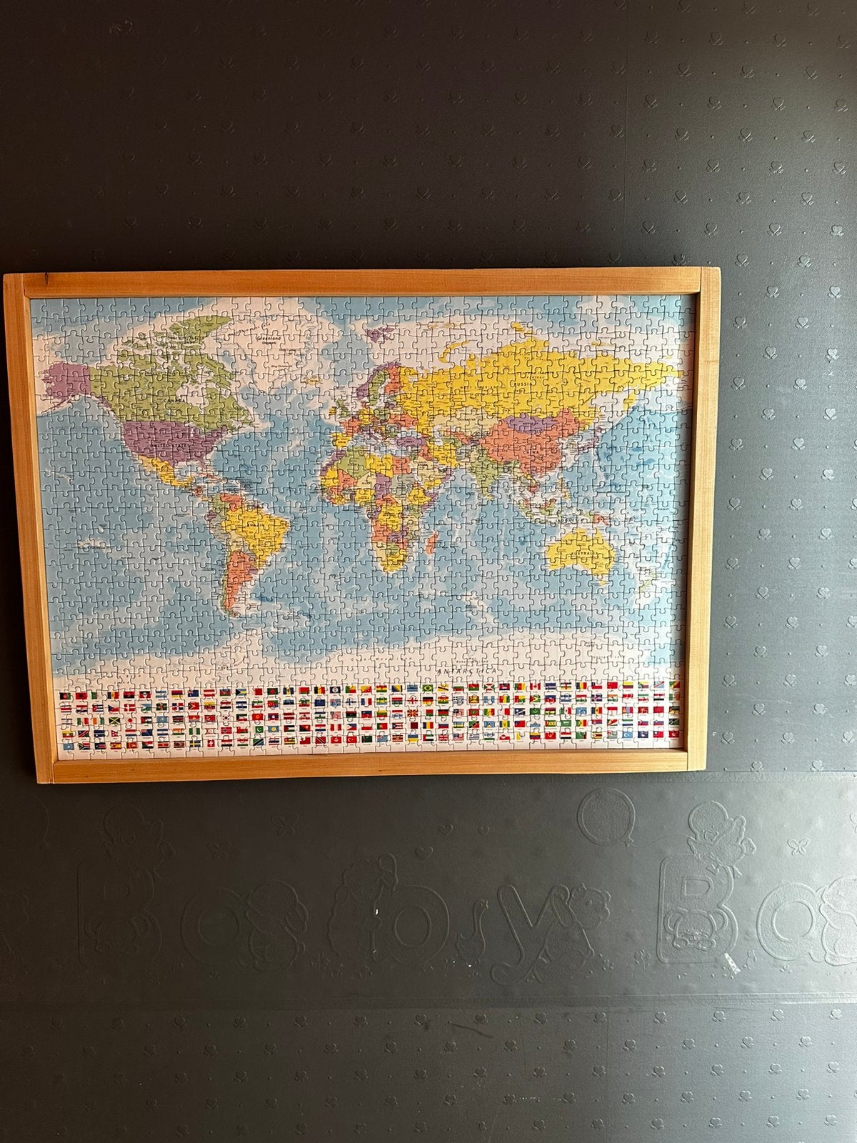 Puzzel wereldkaart met kader, Antiek en Kunst, Ophalen