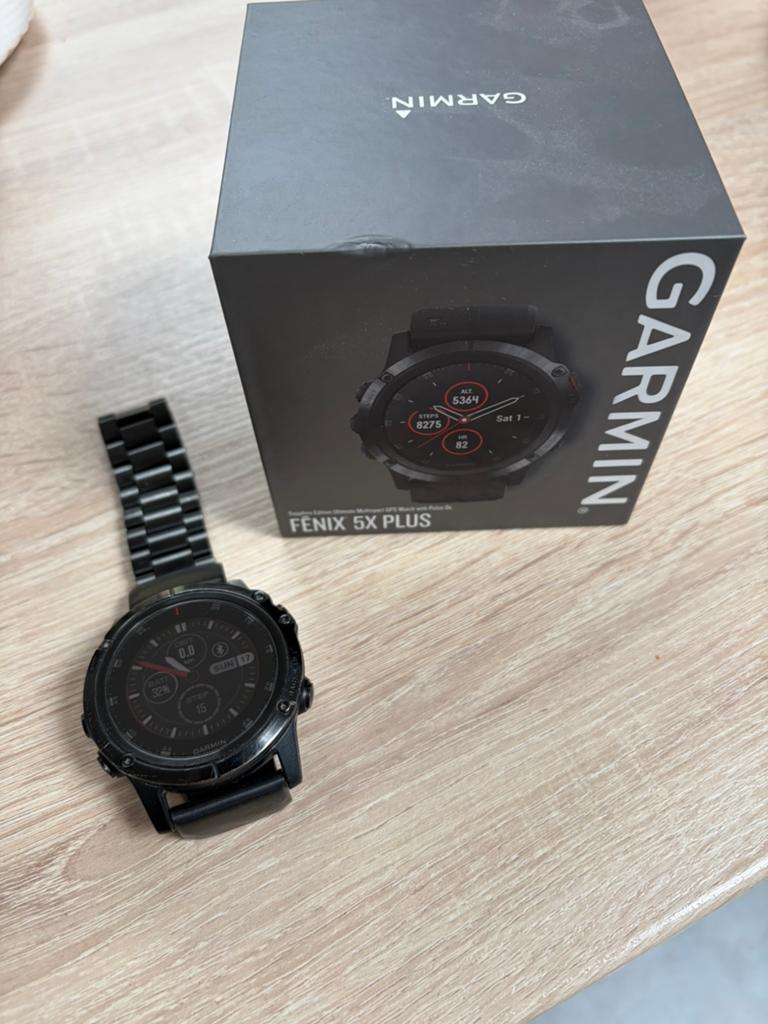 Garmin fenix 5 x plus., Handtassen en Accessoires, Sporthorloges, Ophalen of Verzenden, Gebruikt