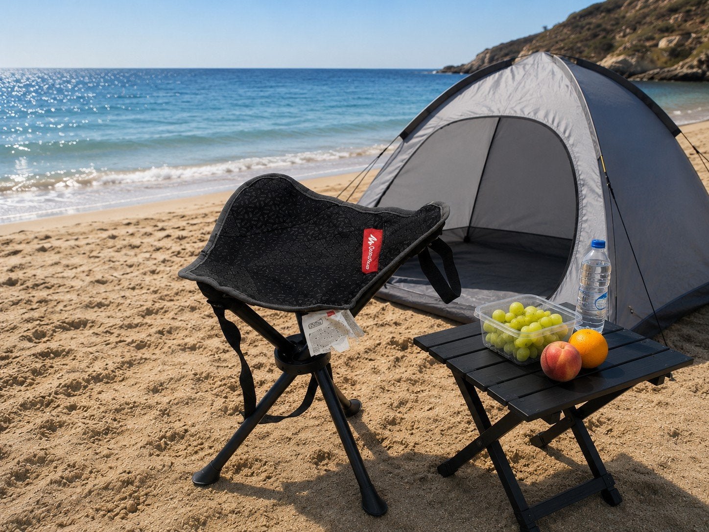 Compacte opvouwbare campingstoel — perfect voor op het stran, Ophalen, Zo goed als nieuw