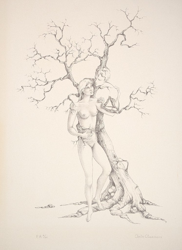compositie met vrouw – Litho - Anita Claessens, Antiek en Kunst, Kunst | Litho's en Zeefdrukken, Ophalen of Verzenden