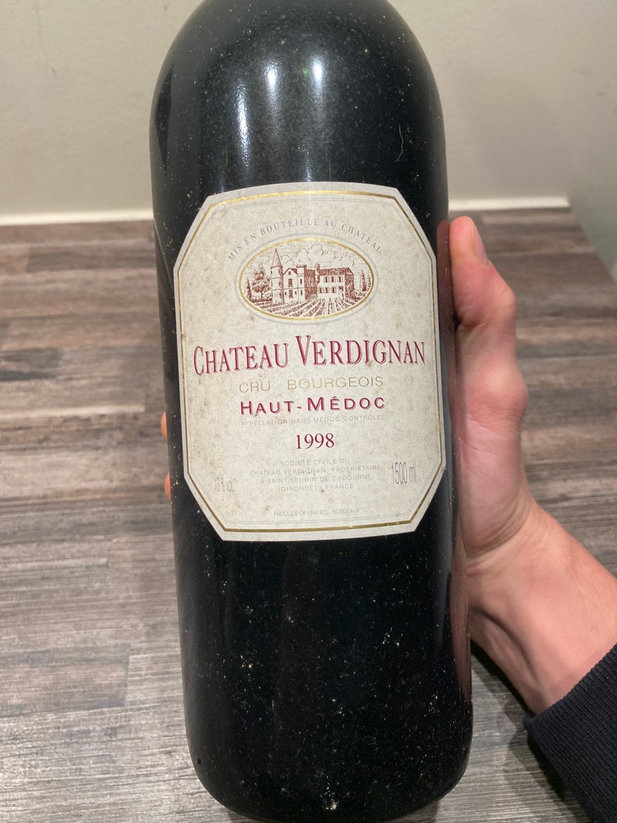 Chàteau Verdignan haut-médoc 1998. 1,5 liter, Collections, Pleine, Comme neuf, Enlèvement, Vin rouge