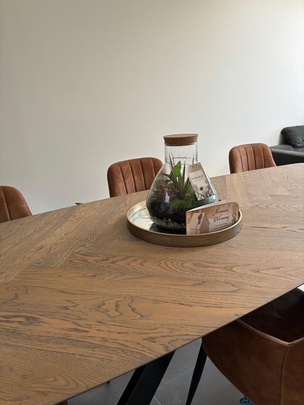 William Winston FISHBONE eettafel – 280 x 100 cm, Huis en Inrichting, Ophalen, 100 tot 150 cm, Eikenhout, 200 cm of meer