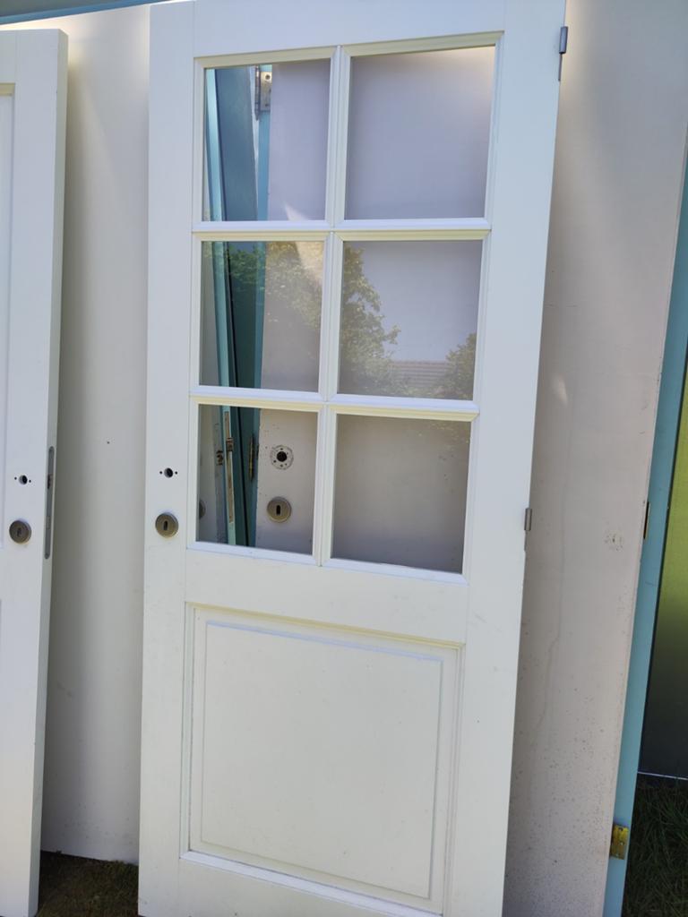 Volhouten MDF deur met glas, Ophalen, Glas