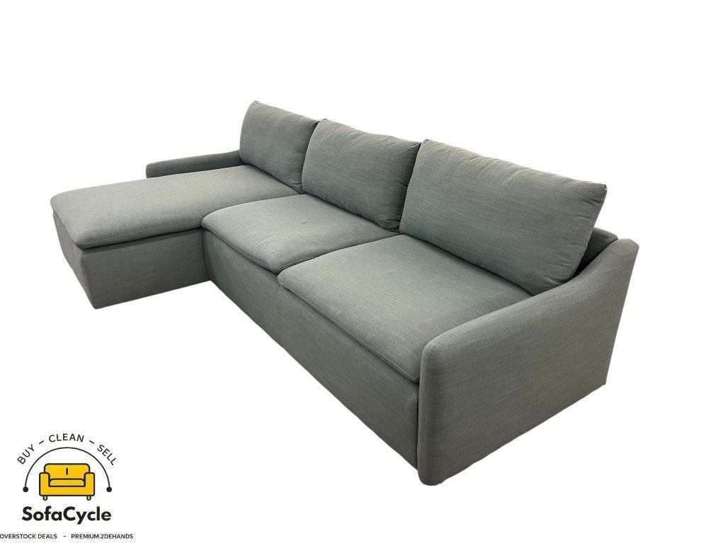 Siège d'angle en tissu bleu clair, angle L/R, Neuf, Enlèvement ou Envoi, SofaCycle VOF, Info@sofacycle.be