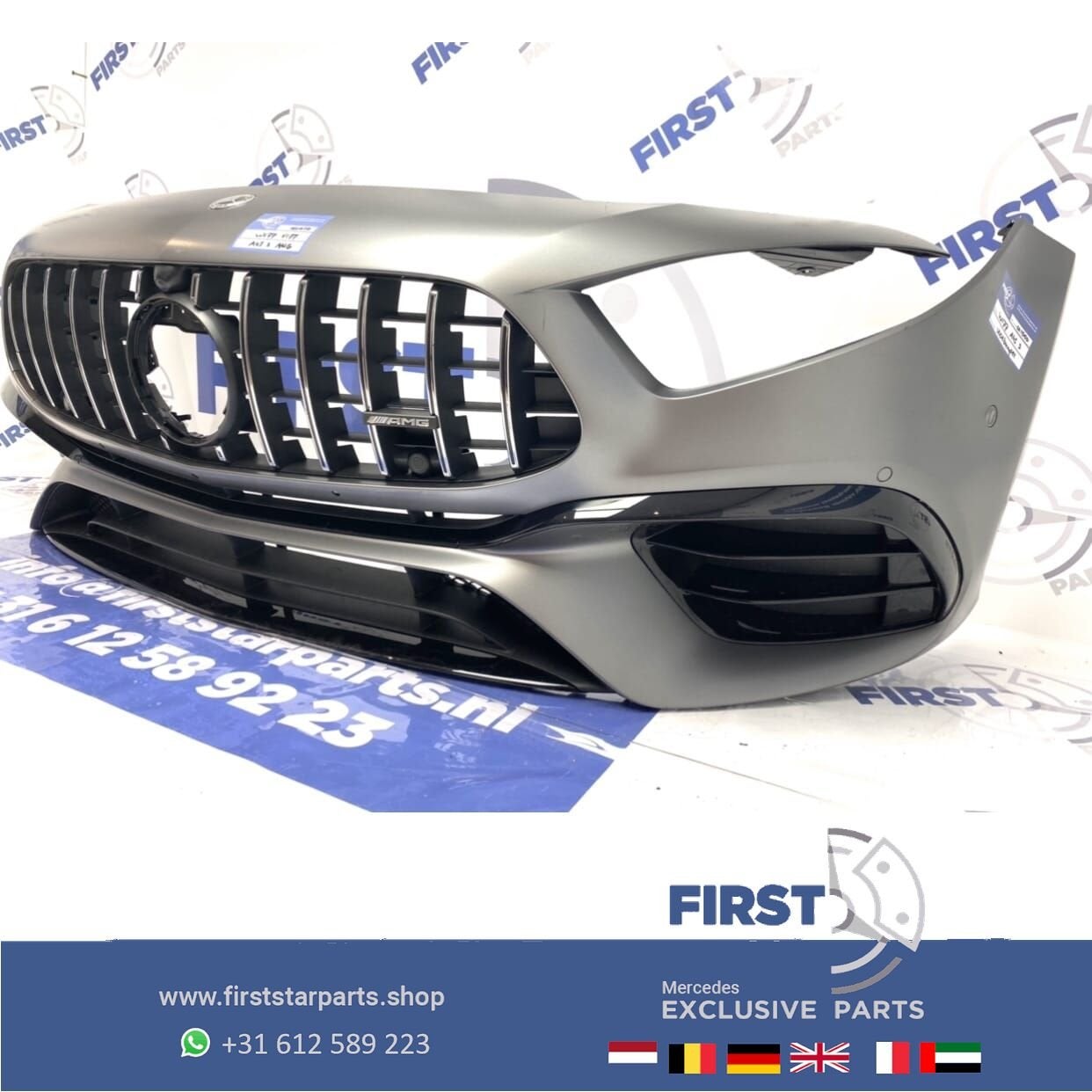 W177 A KLASSE 45 AMG VOORBUMPER MAT GRIJS COMPLEET A45 A45S, Utilisé, -, Avant, -