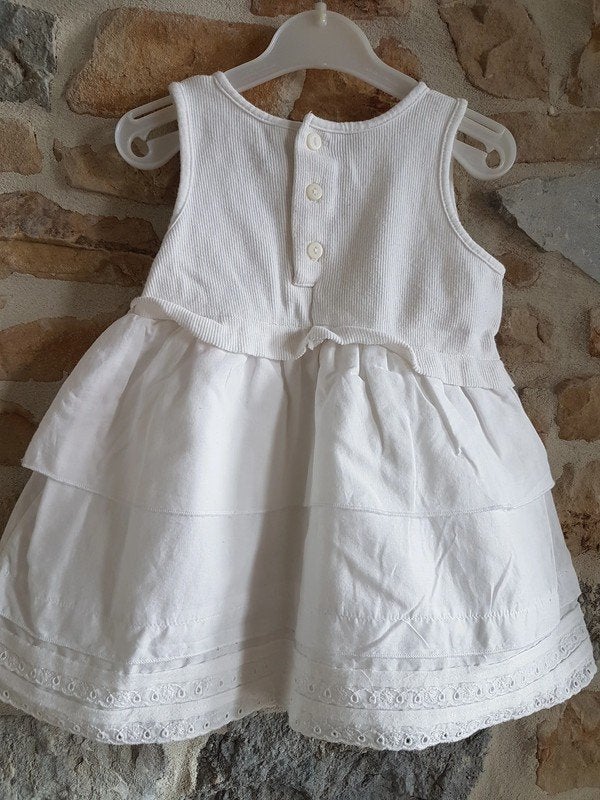 IKKS - Jolie robe blanche - T.12 mois/74cm, Robe ou Jupe, Enlèvement ou Envoi, IKKS, Utilisé