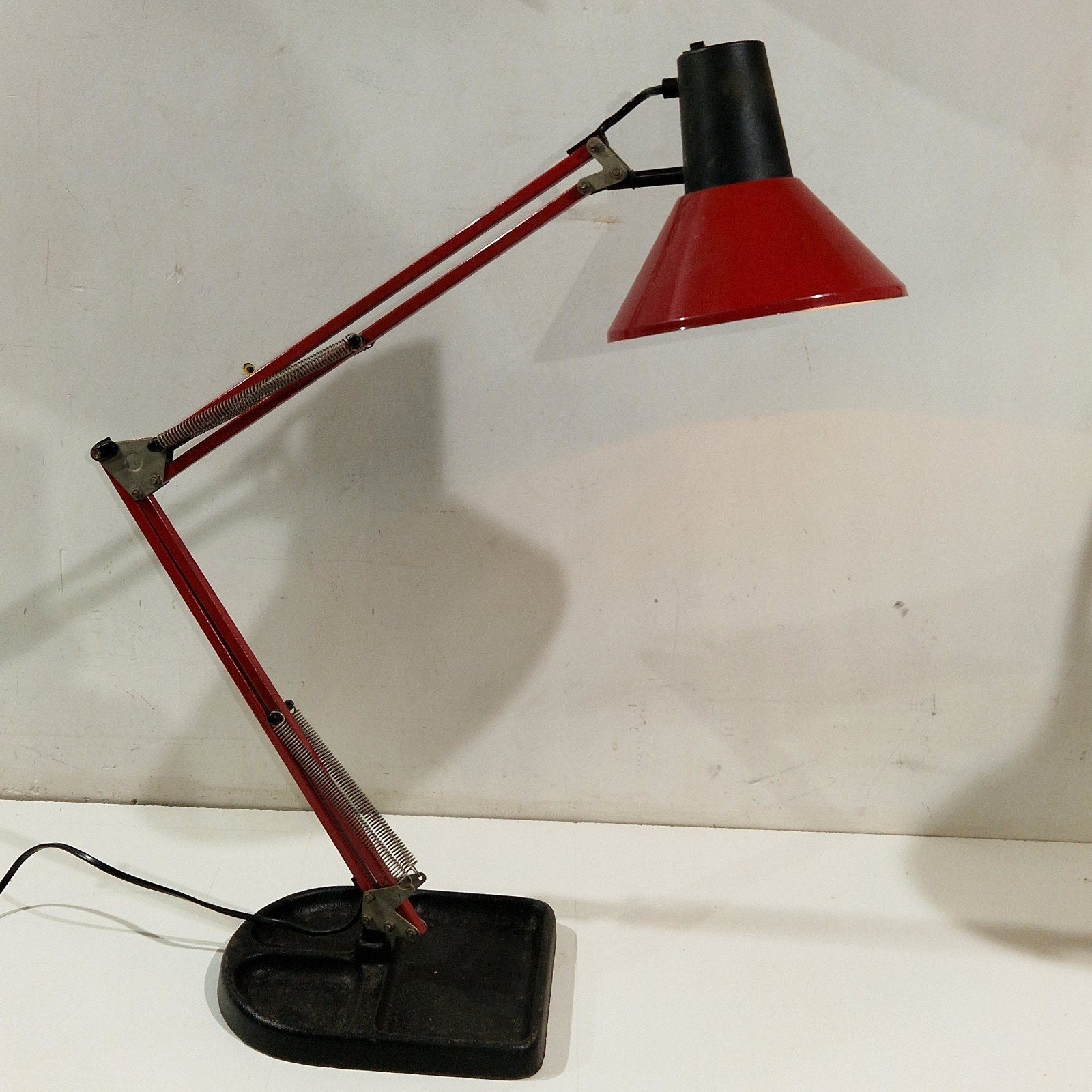 ikea gietijzeren tafellamp ,  notarislamp , architect lamp, Bureaulamp, Gebruikt, Met kap, 80 cm