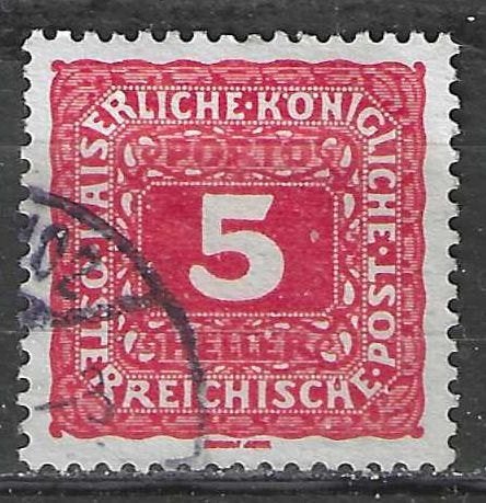 Autriche 1916 - Yvert 49TX - Timbre fiscal - 5 h. (ST), Envoi, Affranchi