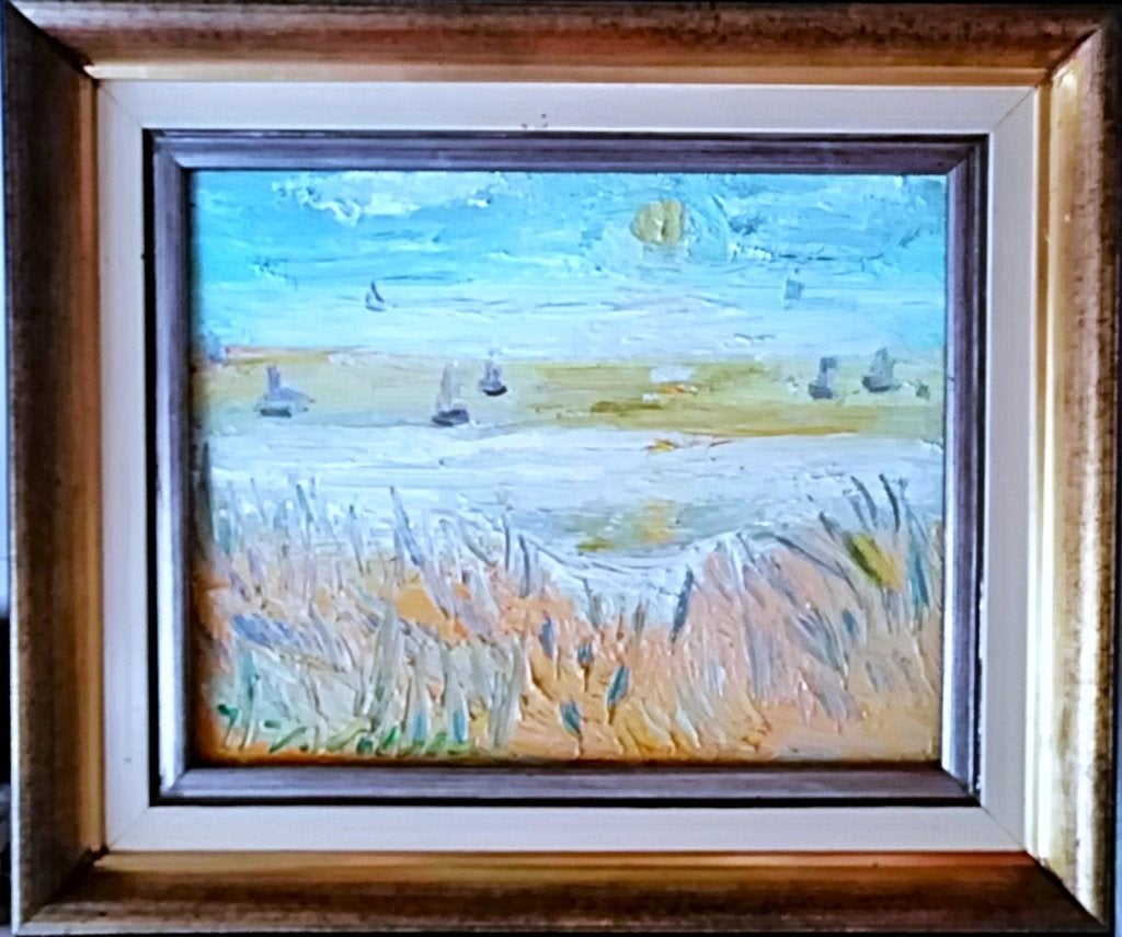 Henri-Victor Wolvens, « Bateaux sur la côte » l'huile, Antiquités & Art, Enlèvement ou Envoi, Peinture à l'huile