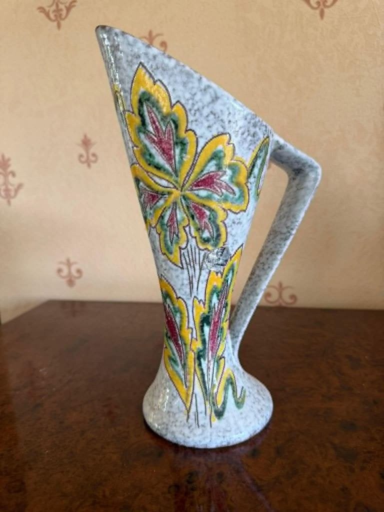 Art Deco geëmailleerde keramische vaas met handvat, Ophalen