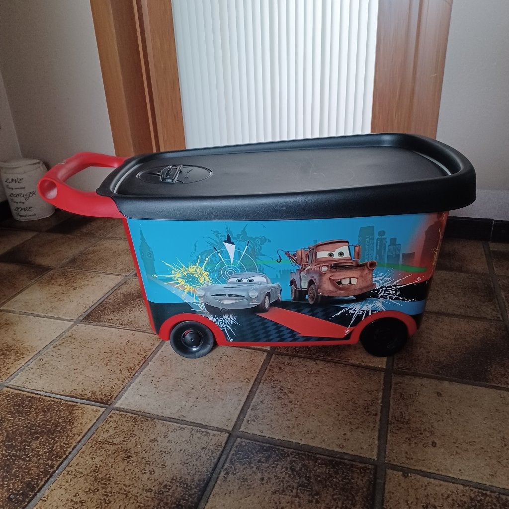 Speelgoedbak cars, Ophalen, Gebruikt, Met deksel, Opbergmeubel
