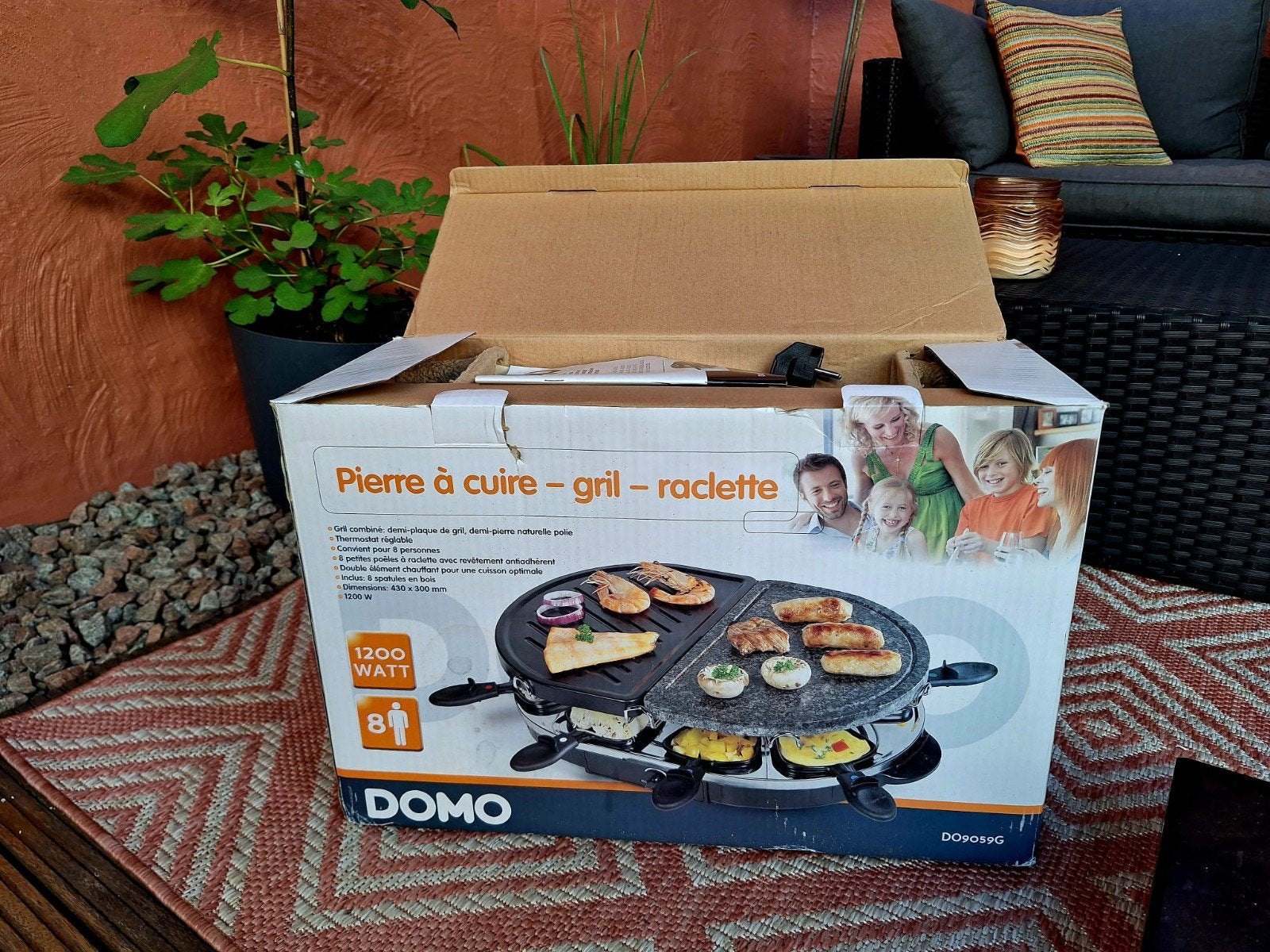 Domo steengrill - grill - raclette 8 personen NIEUW, Elektronische apparatuur, Gourmetstellen, Ophalen, Nieuw, 8 personen of meer