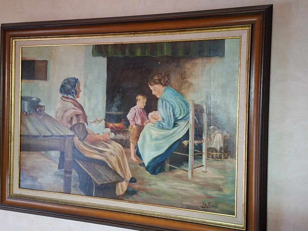 Schilderij, Ophalen, Doek, Portret of Personen, Gesigneerd
