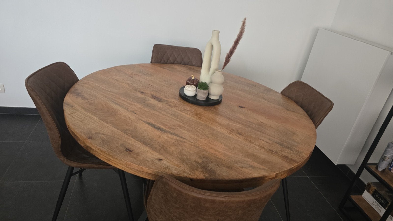 table ronde a manger 130cm en manguier, Maison & Meubles, Enlèvement