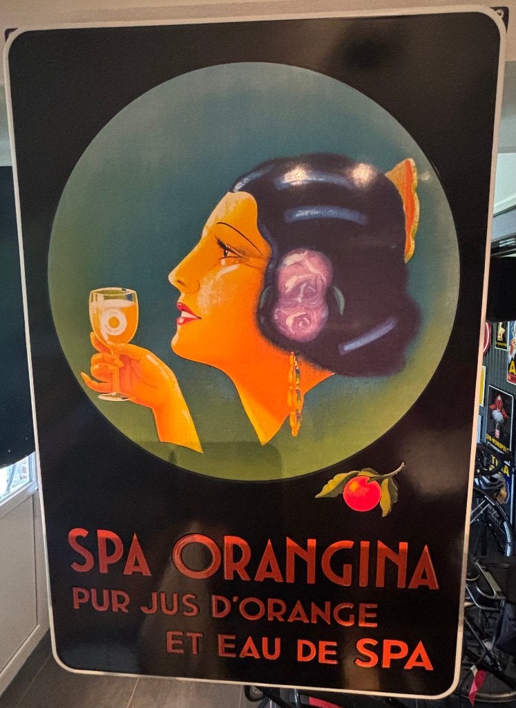 emaille reclamebord spa orangina, Enlèvement ou Envoi, Neuf, Panneau publicitaire