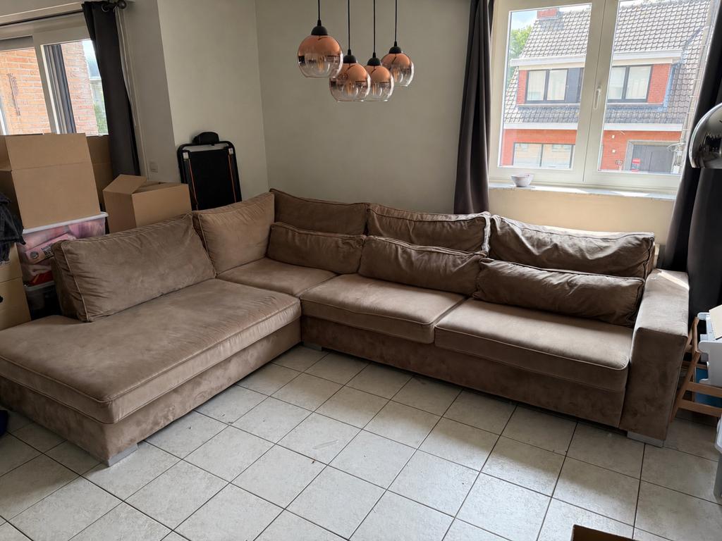 Grote moderne hoekzetel / loungezetel – 300x240 cm, Ophalen, Gebruikt, Stof