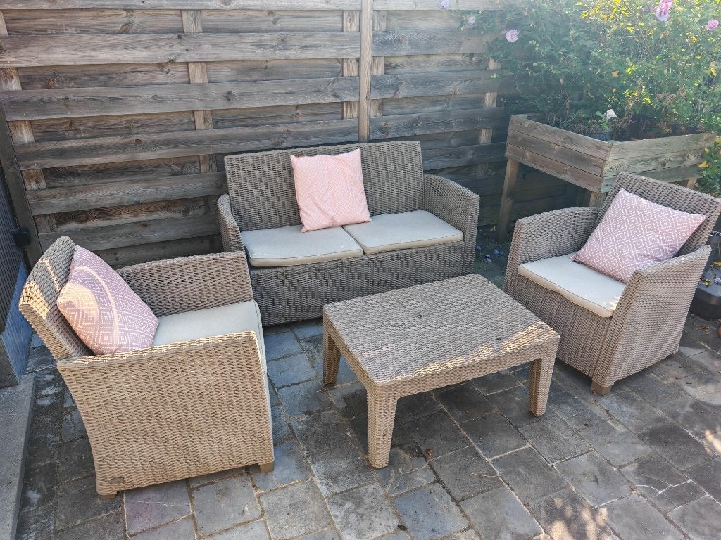 Set de jardin Corona - 4 pièces, Banque, Salons de jardin, Synthétique, Utilisé