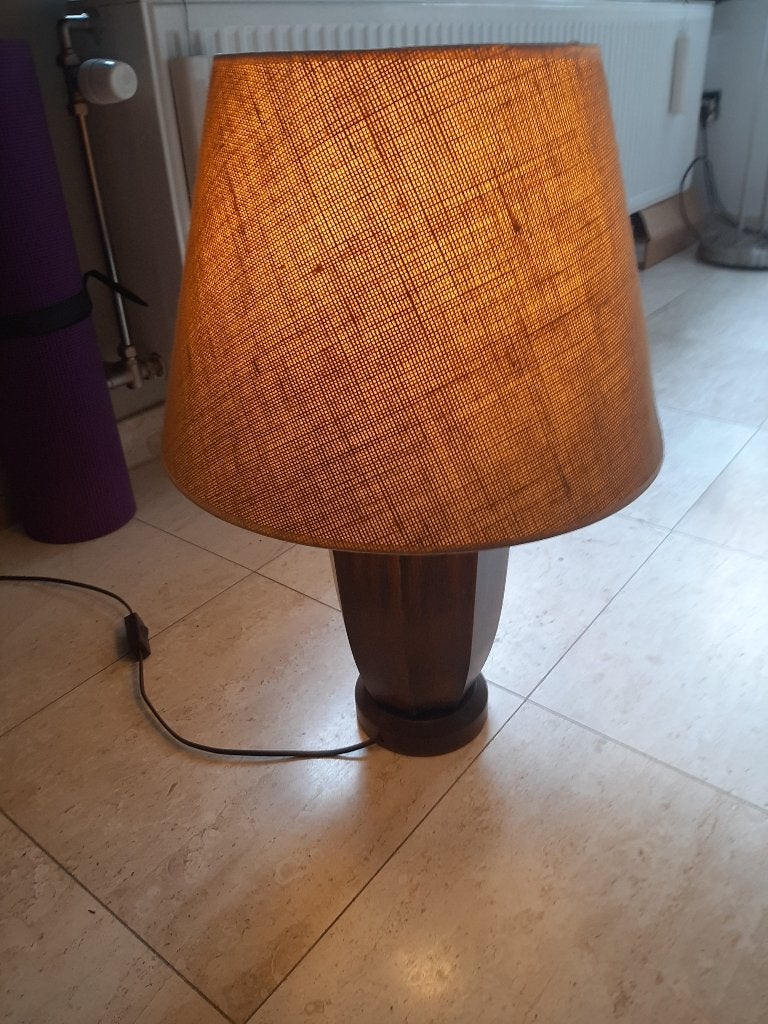 Mooie houten tafellamp, Bruin, Ophalen, Zo goed als nieuw, Hout