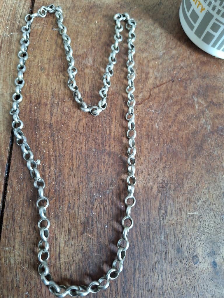 Ancien rare  superbe chaîne Belcher en argent, Argent, Argent