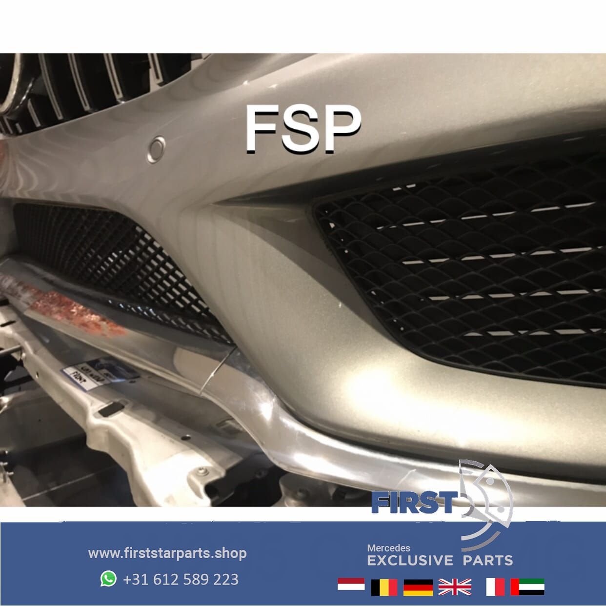 W205 C205 C43 AMG GT VOORBUMPER ZILVERGRIJS COMPLEET Mercede, Utilisé, -, Avant, -