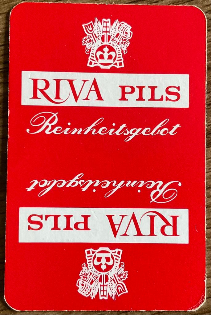 Speelkaart DENTERGEM/RIVA PILS, Ophalen of Verzenden, Zo goed als nieuw, Speelkaart(en)
