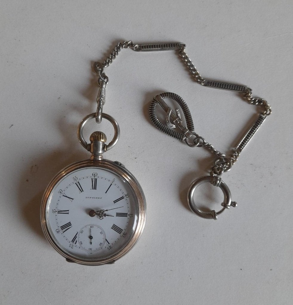Montre de poche, Enlèvement ou Envoi, Argent, Montre de poche, Longines
