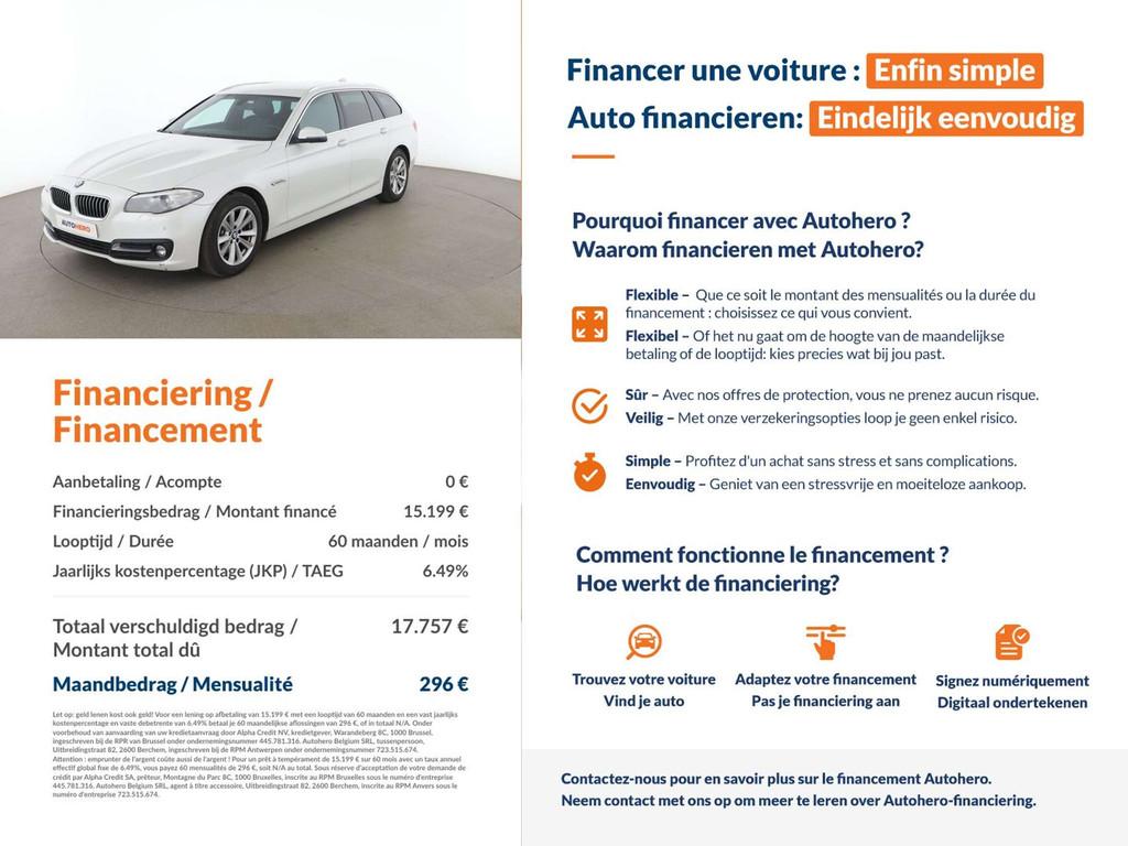 BMW 5 Serie 518 518d (bj 2016, automaat), Auto's, BMW, Automaat, 118 g/km, Achterwielaandrijving, Wit