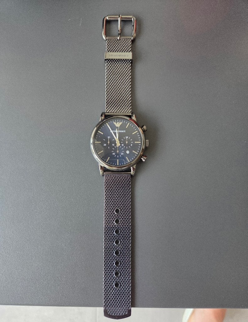 Emporio Armani Luigi AR1979 Chronograaf - Nieuwstaat & Doos, Handtassen en Accessoires, Horloges | Heren, Overige merken, Staal