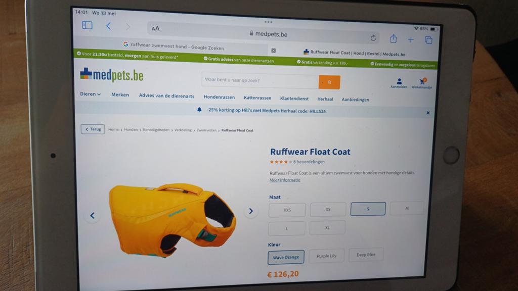 Honden zwemvest, Ophalen