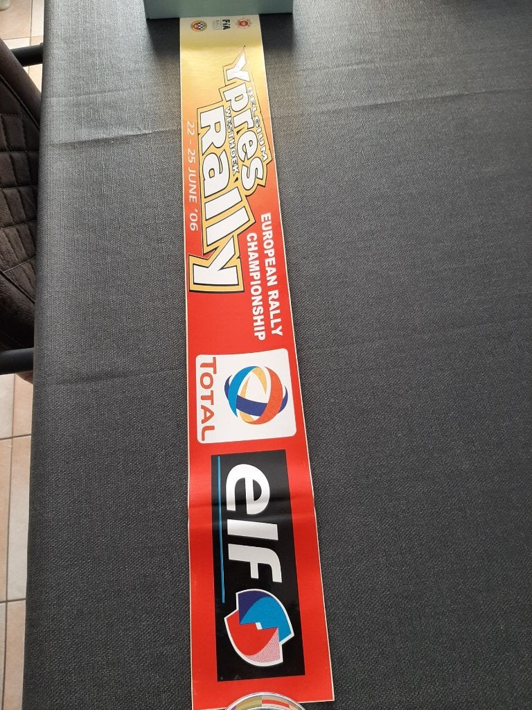 sticker FIA Ypres Westhoek rally 2006 ,68 cm lang-9 cm breed, Ophalen