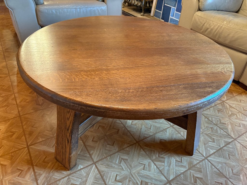 Eiken salontafel, Eik, Rond, Enlèvement, Utilisé
