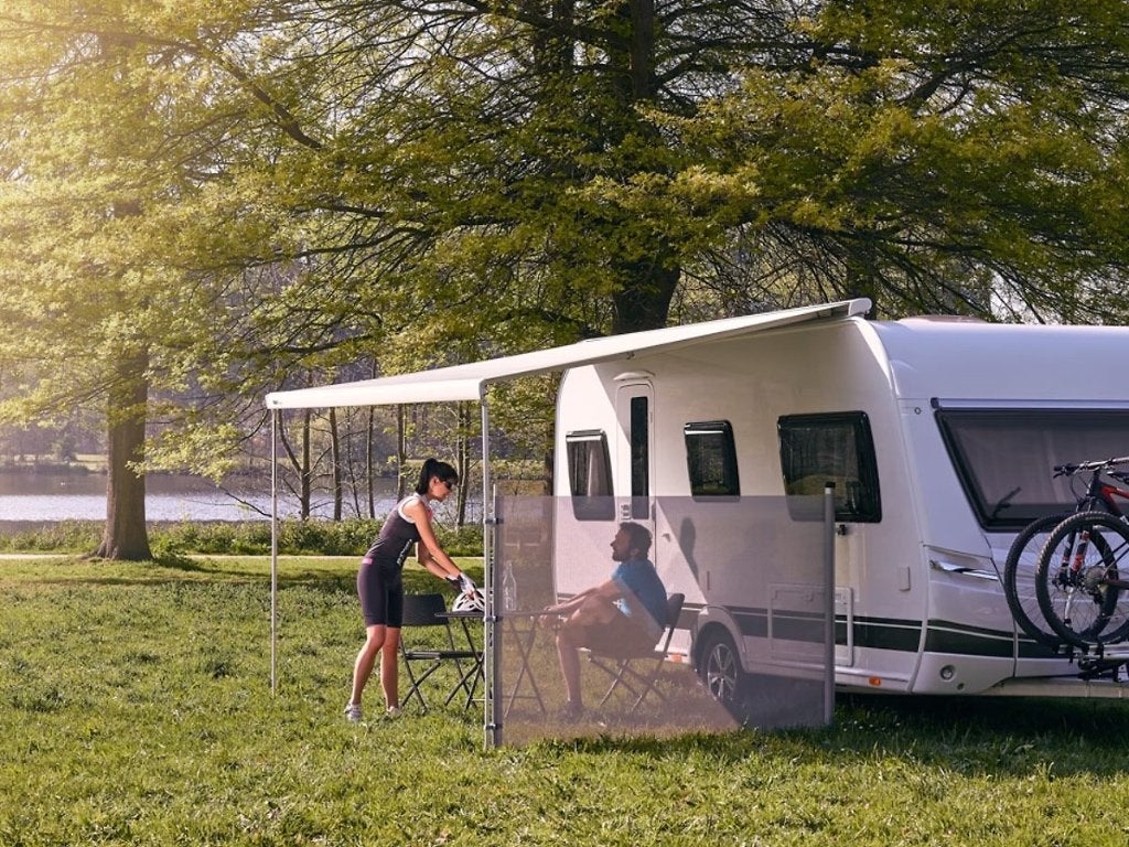 Thule windscreen/privacy oprolgordijn camper/caravan, Ophalen, Gebruikt