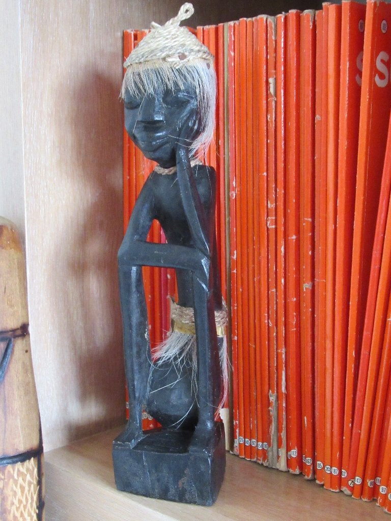 houten beeldje-LOMBOK-INDONESIE-handgesneden-VINTAGE, Ophalen of Verzenden, Houtsnijwerk