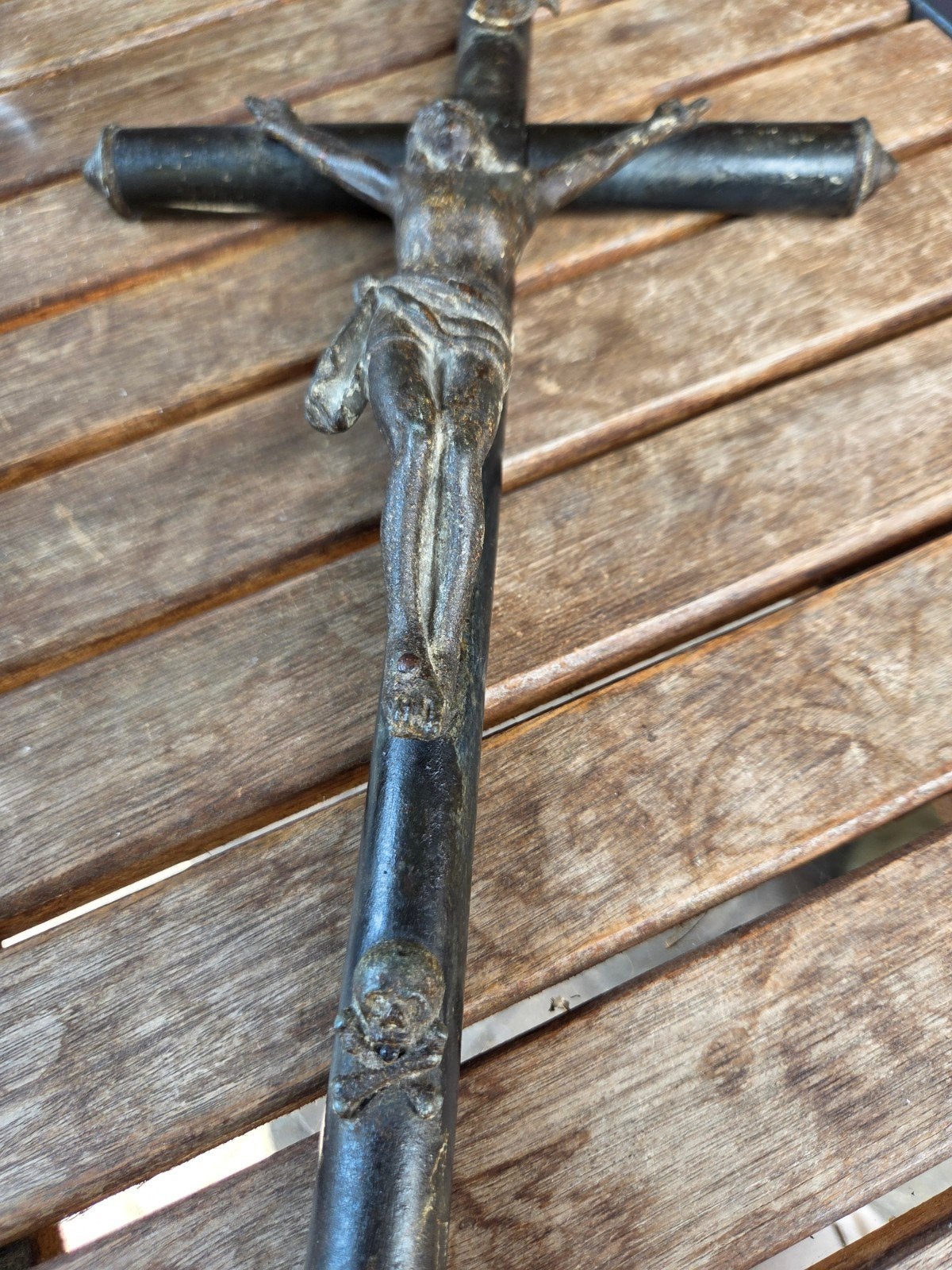 antiek kruis crusifix, Verzamelen, Ophalen of Verzenden, Gebruikt, Christendom | Katholiek