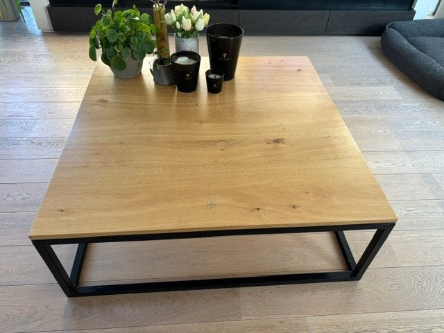 salontafel, Huis en Inrichting, Tafels | Salontafels, Ophalen, Vierkant, Zo goed als nieuw, Eikenhout